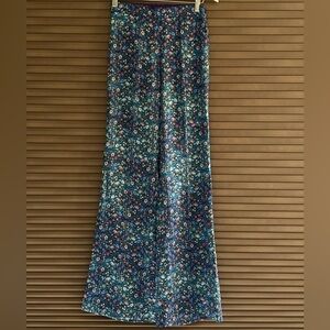 Sandro Floral A-Line Pants - Blue Multicolor